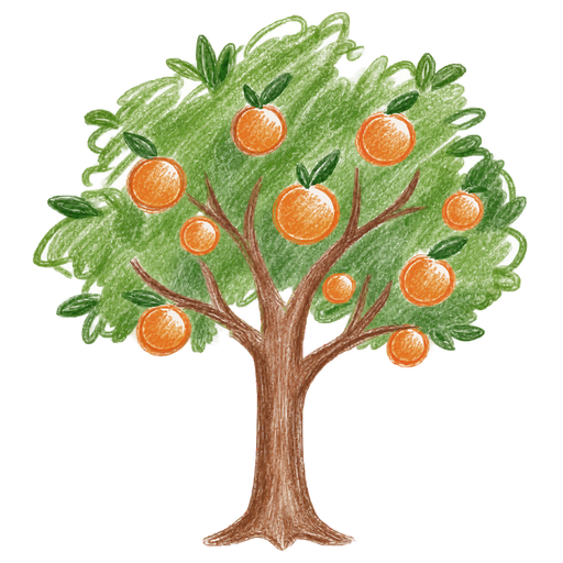 The VOZORANGE colored-pencil orange tree
